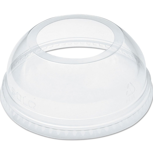 Dart DLW626 Clear Lid PET 626 Dome with Ex Lg Hole (Case of 1000) - Picture 1 of 3
